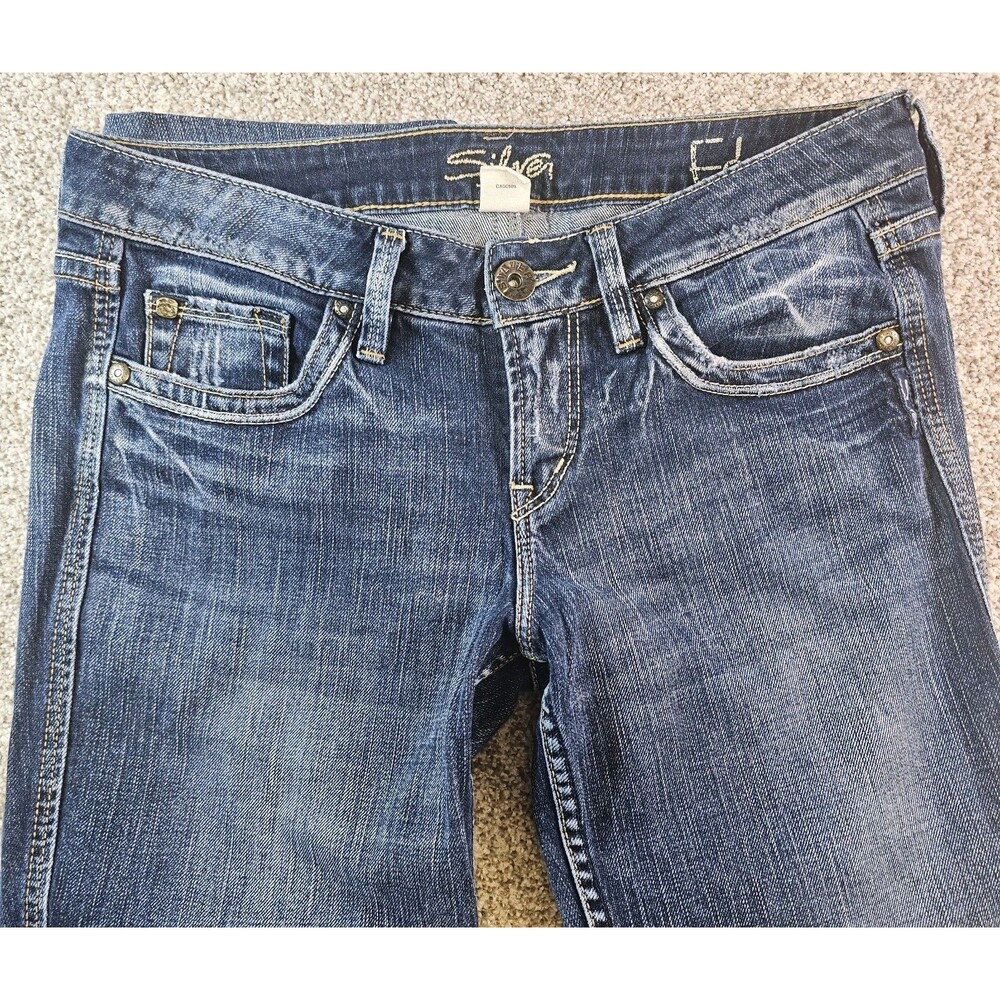 Silver Eden Flair Stretch Blue‎ Jeans Womens Size 29 Cropped Tailored Capris